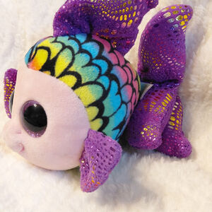 Kids Stuffed Animal Purple Multicolor Fish Toy
